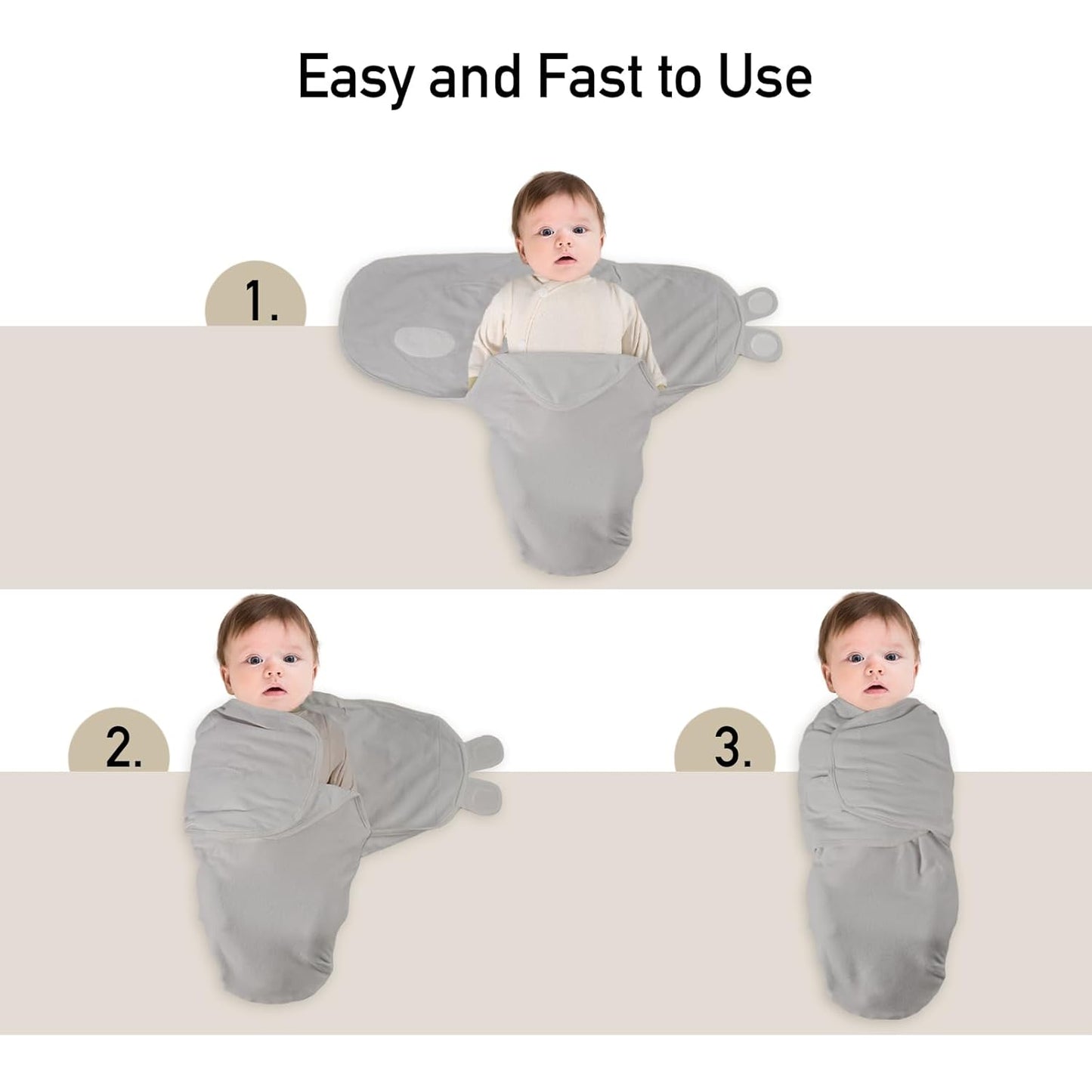 Soarwg Kids Baby Swaddle, Organic Adjustable Baby Swaddles for Newborns, Sleep Sack for Baby Boy and Girl 0-3 Months, 100% Cotton Certified Standard 100 by Oeko-TEX, 3-Pack (Deer Meadow)