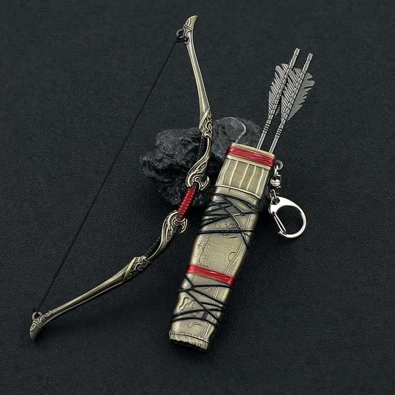God of War Ragnarök Kratos Action Figures Game Toys Collection Keychain Desk Decoration Backpack Pendant Gift (Atreus Talon Bow and Arrow)