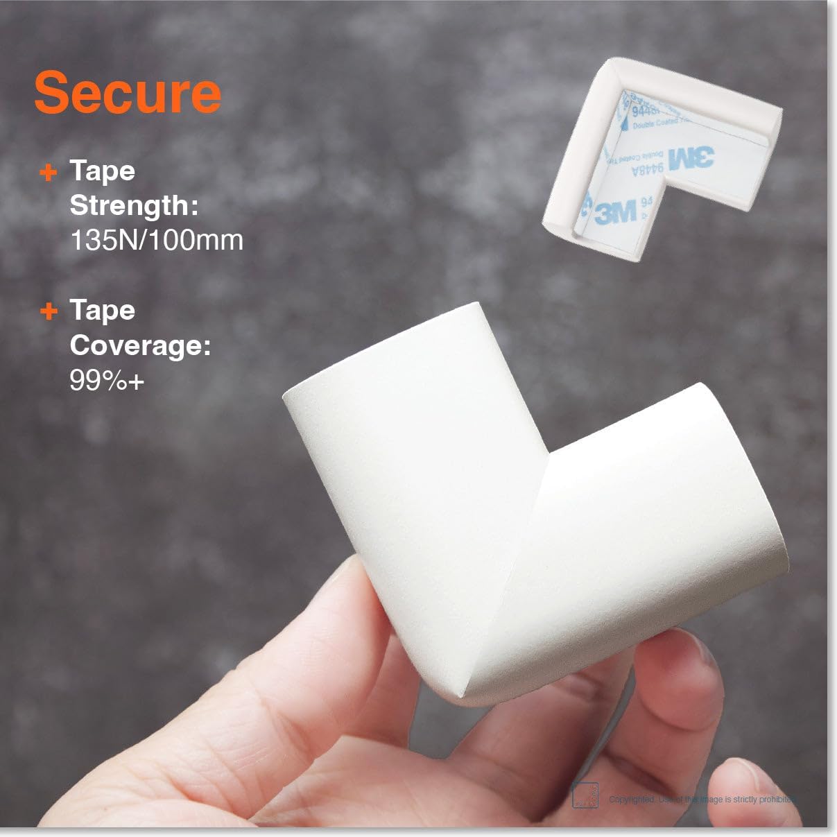 Roving Cove HeftyFit Corner Protector for Baby (4 Large Corners), Heavy-Duty Soft Rubber Foam Furniture Corner Bumper Guards, 3M Adhesive Pre-Taped, Oyster White (Off White)