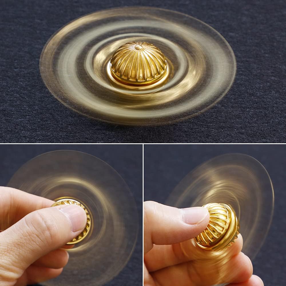 Golden Fidget Spinner for Kids Adults, Metal Orb Ball Toy, Sphere Fidget Hand Finger Spinner Ball for Boys Girls, Desk Office Toys Decoration Classroom Stress Relief Gift for Birthday Christmas