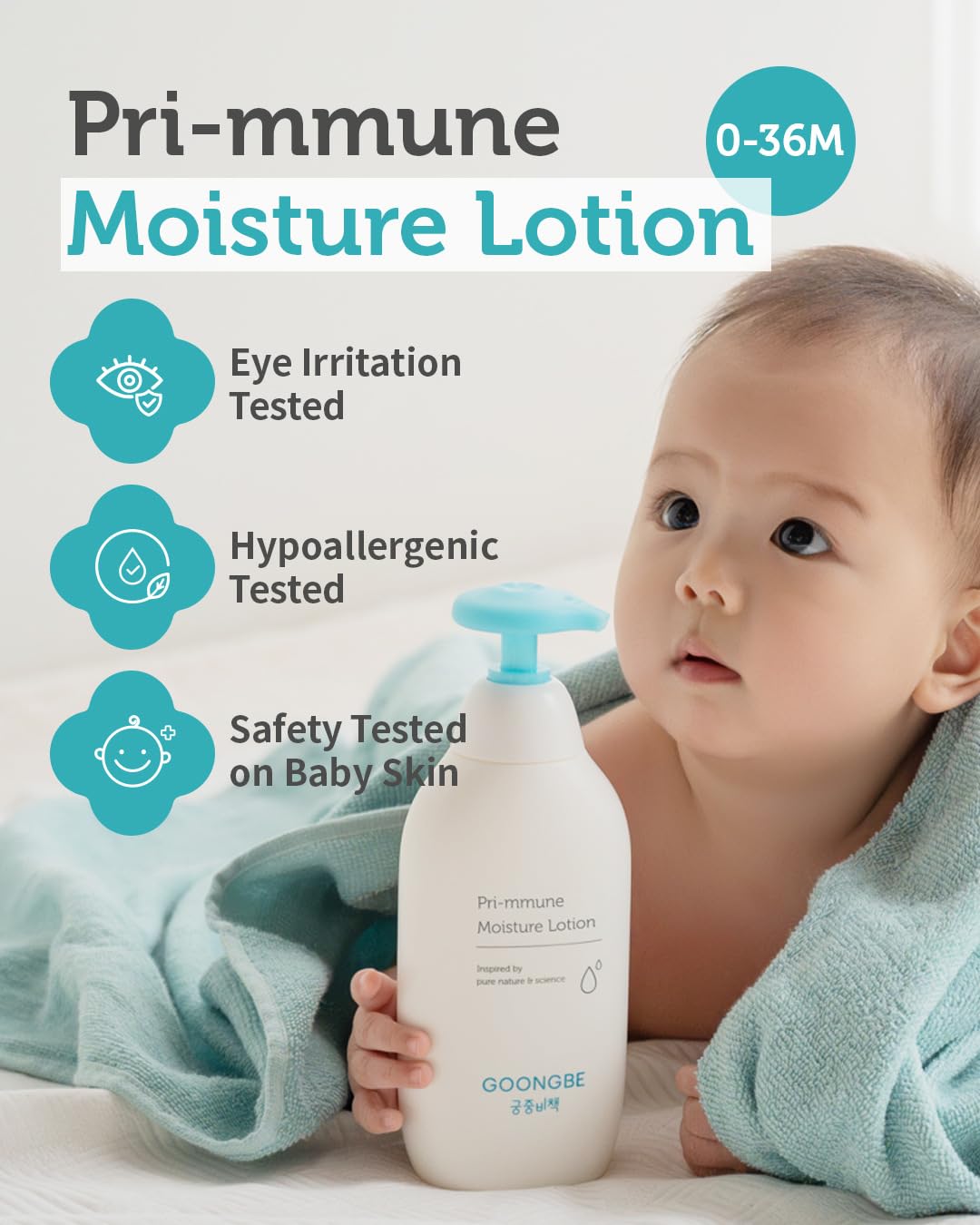 Pri-mmune Shampoo Bath & Moisture Lotion - Korean Baby Cleanser and Body Lotion - Hypoallergenic Moisturizing & Calming Daily Skincare - Gentle Cleanse, Naturally Derived, 11.8 oz.