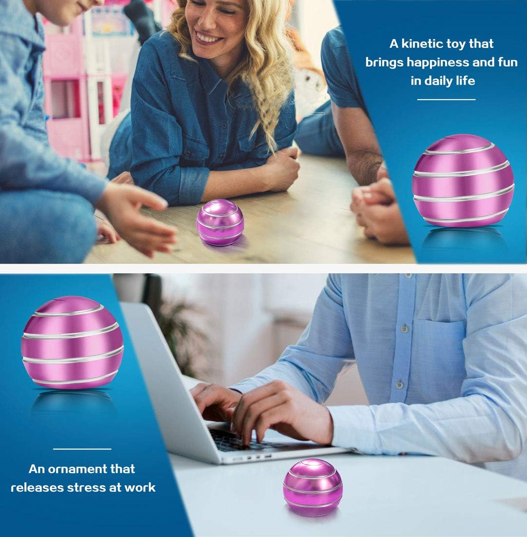 Kinetic Optical Illusion Balls, Fidget Toys for Adults Stress Relief, Desk Toys for Office Conversation Piece (Rose)