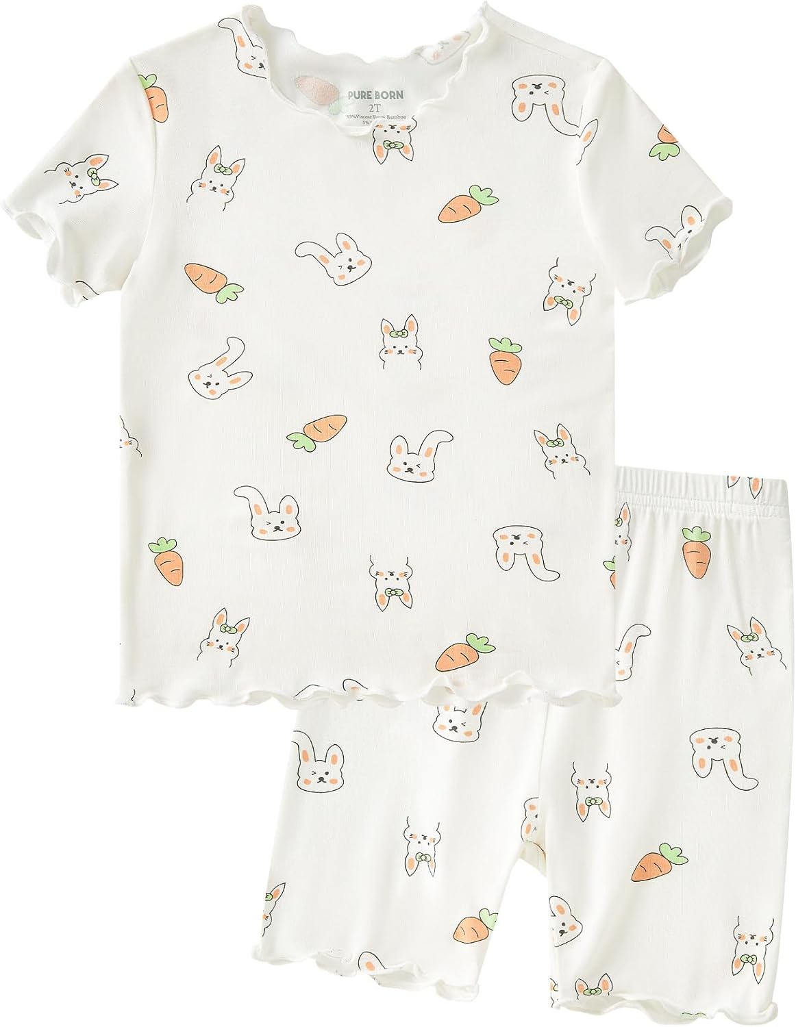 pureborn Baby Toddler Kids Viscose from Bamboo Pajamas Set Pjs 2pcs 18M-8Y