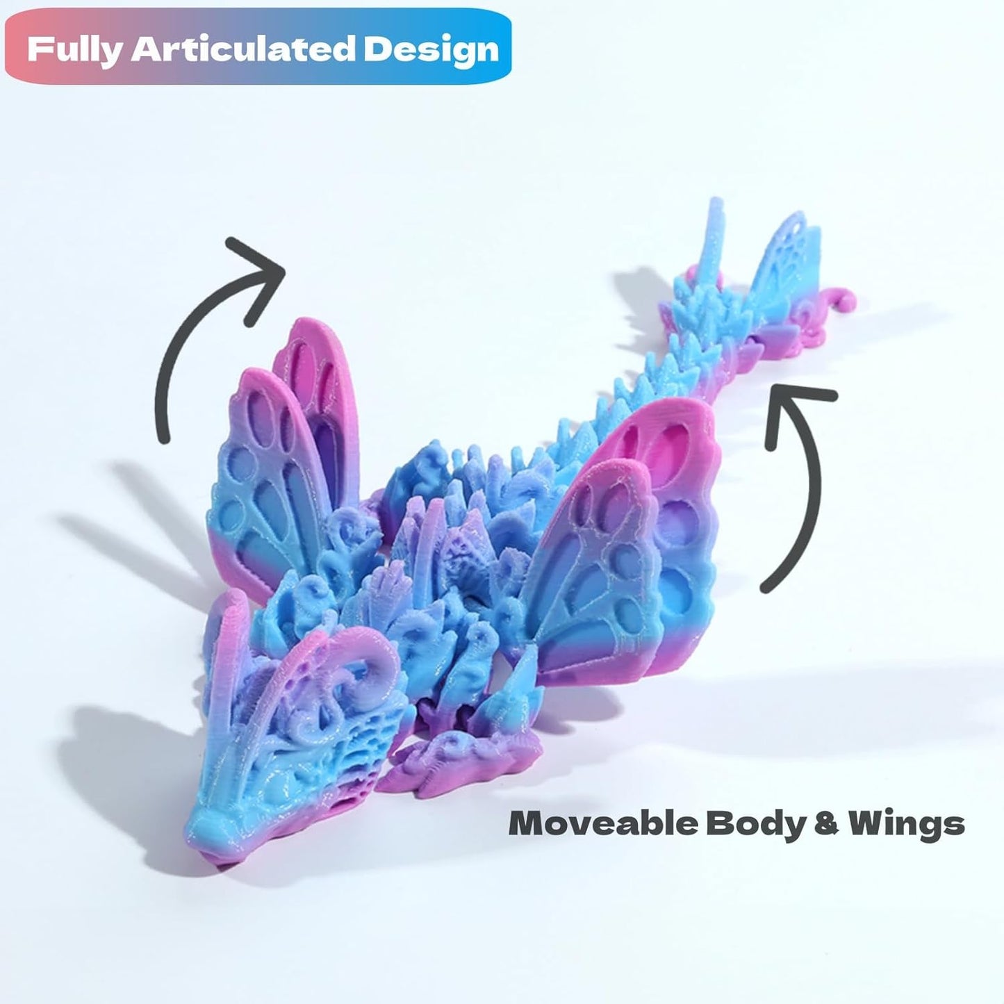 3D Printed Dragon Egg with Dragon Inside, Fully Articulated Butterfly Dragon in Egg, Dragon Fidget Toy, Home/Office/Desktop Décor, Easter Basket Stuffers, Gift for her (Dreams)