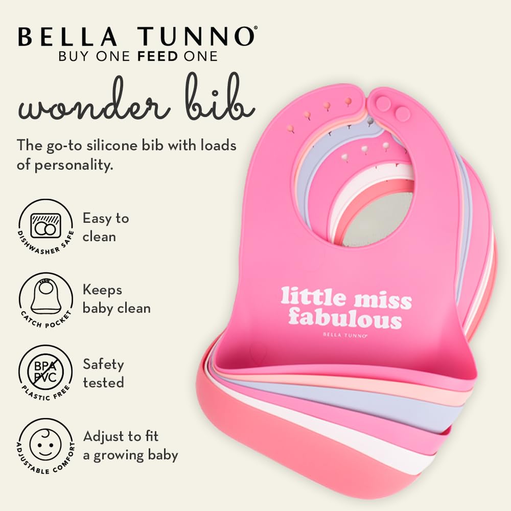 Bella Tunno Baby Bib for Eating, Waterproof Silicone Bib with Large Food Catcher, Adjustable Fit for Babies 4-12 months & Toddlers 1-3 Years, Boys & Girls, One Man Show