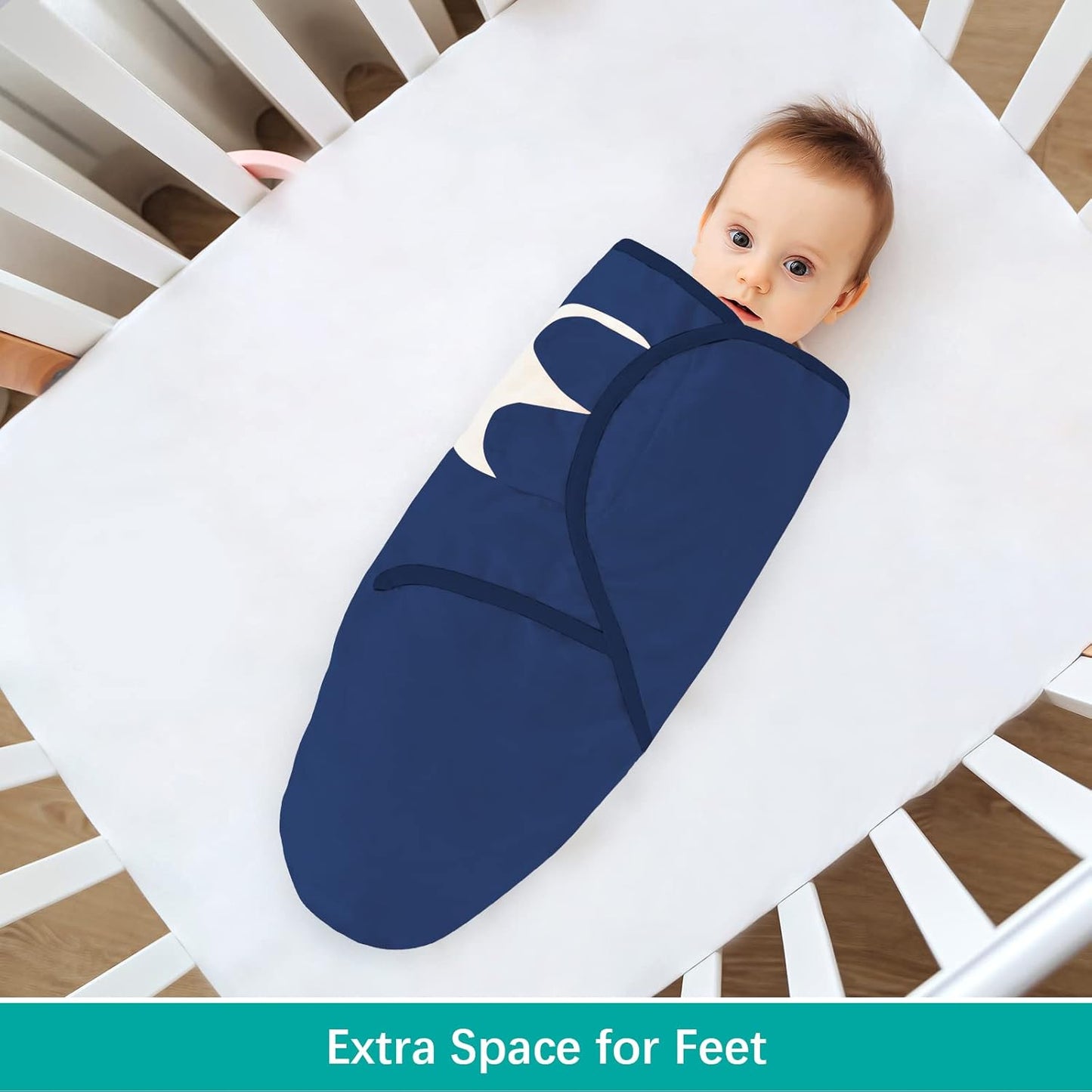 Biloban Baby Swaddles 0-3 Months for Boy & Girl, Cotton Swaddle Blanket, Newborn Essentials, Grey & Navy, 2 Pack