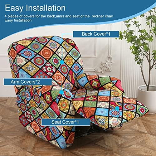 NILUOH Stretch Recliner Covers 4 Piece, Non-Slip Lazy Boy Chair Covers - Image 3