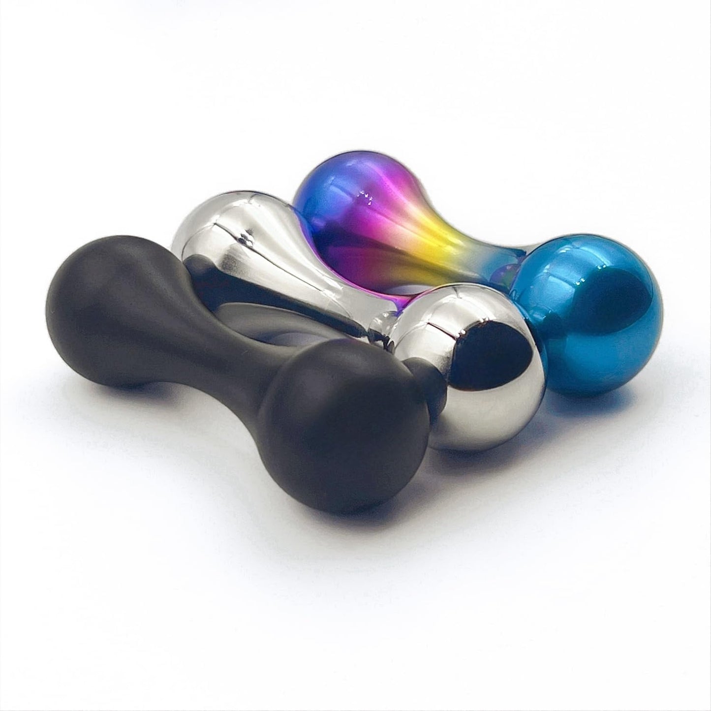 Knucklebone Skill Toys, Small Bone Toys, Made of Metal, Portable EDC Fingers Fidget Toys, Gifts for Skill Players (Aluminium/Black)