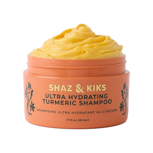 SHAZ & KIKS Ultra Hydrating Turmeric Shampoo | Sulfate-Free Shampoo for Dry, Itchy, Flaky Scalp | Deliver Deep Hydration with Turmeric & Kokum Butter