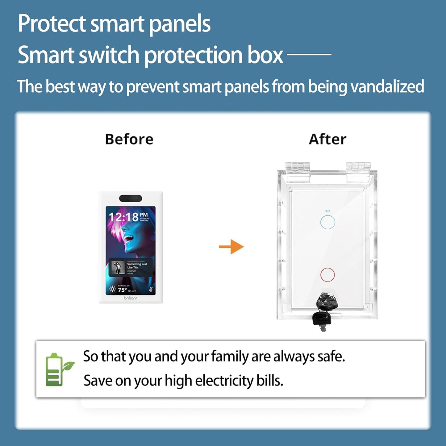 Switch Cover,Baby Proof Light Outlet Covers,Child Safety Switch Plate Guard,Wall Plug Box,Kids Electrical Protector Box Fits All Outlet 4.95" H X 3.35" W X 1.77" D or Smaller (1 Pack)