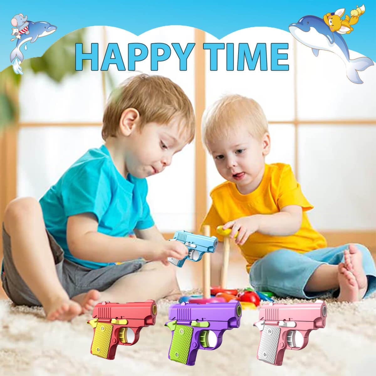 Fidget Toys Pistol, 3D Gravity Mini 1911 Fidget Pistol Toys,Fidget Sensory Toys,Stress Relief for Adults, Suitable for Relieving ADHD, Anxiety, Best Gift for Adults and Kids(4PCS)