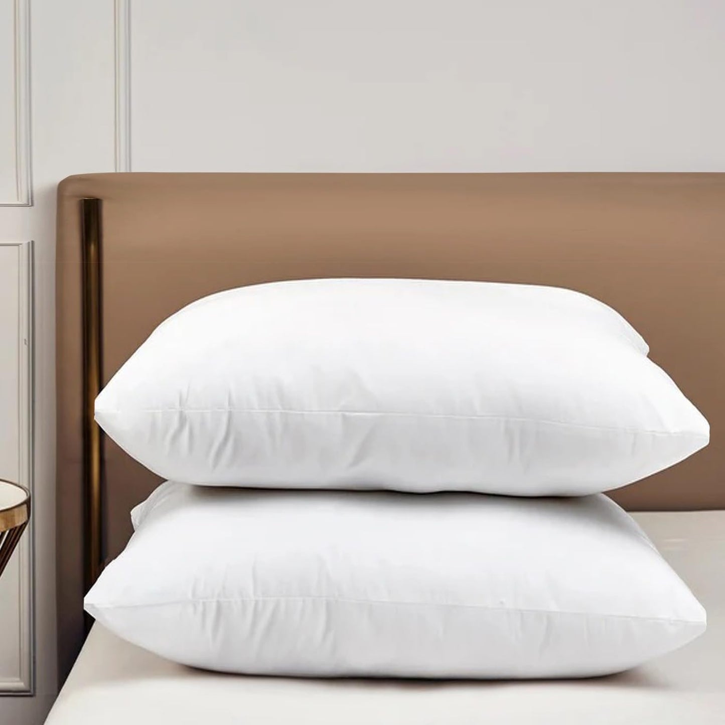 Hotel Collection Thick Bed Pillows Queen Size Set of 2 Soft Plush Fluffy Side Sleeper Pillow for Adults Back Sleeping High Loft Medium Firmness White 20x30 inches