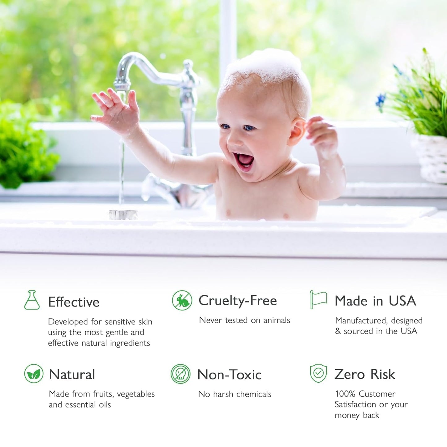 SoCal Suds & Company 2oz Organic Foaming Baby Wash & Shampoo - Fragrance Free- 2 Pack