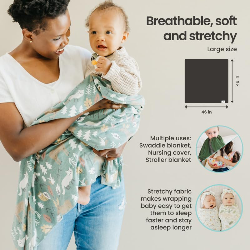 Copper Pearl Large Premium Knit Baby Swaddle Receiving Blanket Aspen