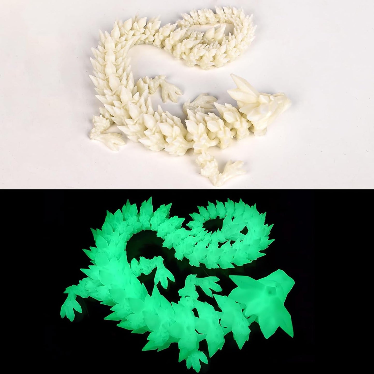 12inch Dragon Egg, Year of The Dragon, 3D Printed Dragon, Executive Desk Toys, Articulated Dragon, Fidget Toys Gifts for Graduates Students Teachers Adults (Noctilucent)