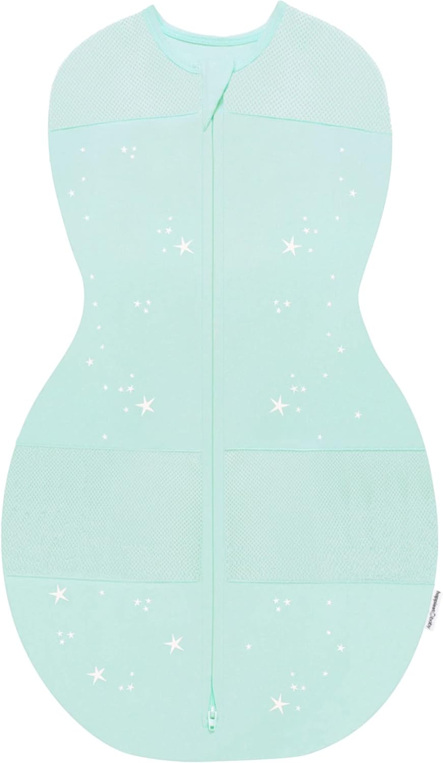 Happiest Baby Sleepea 5-Second Swaddle - 100% Organic Cotton Baby Swaddle Blanket - Doctor Designed Promotes Healthy Hip Development (Teal Stars, Large)