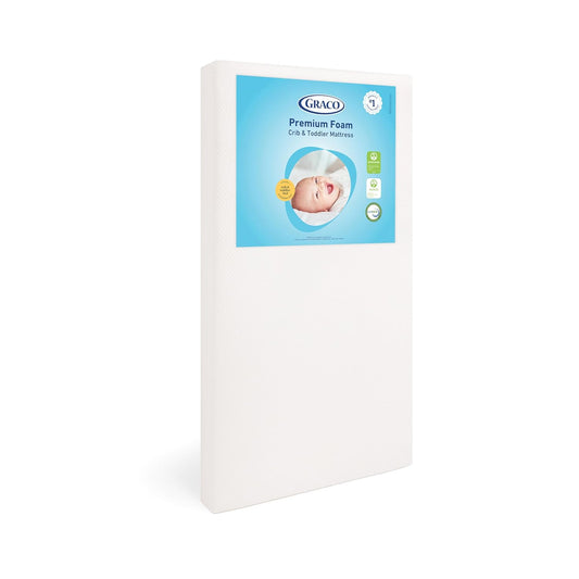 Graco Premium Crib & Toddler Mattress – GREENGUARD Gold Certified, CertiPUR-US Certified Foam, Machine Washable Cover with 100% Waterproof Surface, Fits Standard Full Size Baby Crib and Toddler Bed