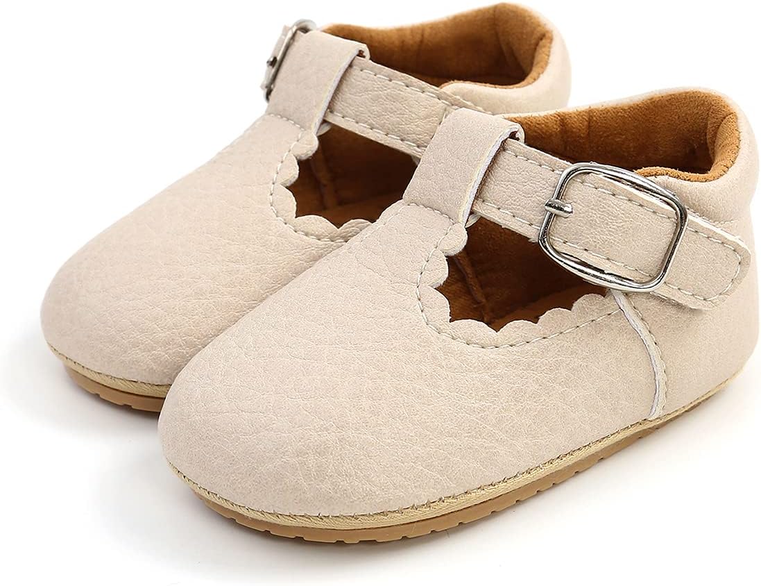 Baby Shoes Mary Jane Flats Non Slip Soft Sole Infant Toddler Sneakers First Walkers Party Christmas Dress Shoes