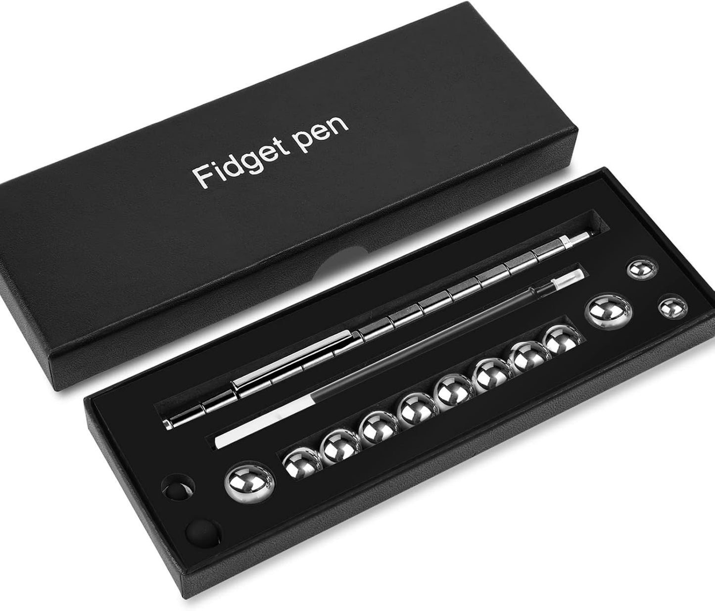 Black Fidget Pen Toy, Sensory Tool EDC Fidgeting Game for Adults, Cool Gadget Best for Stress and Anxiety Relief and Kill Time,Novelty Gifts for Teen and Adults
