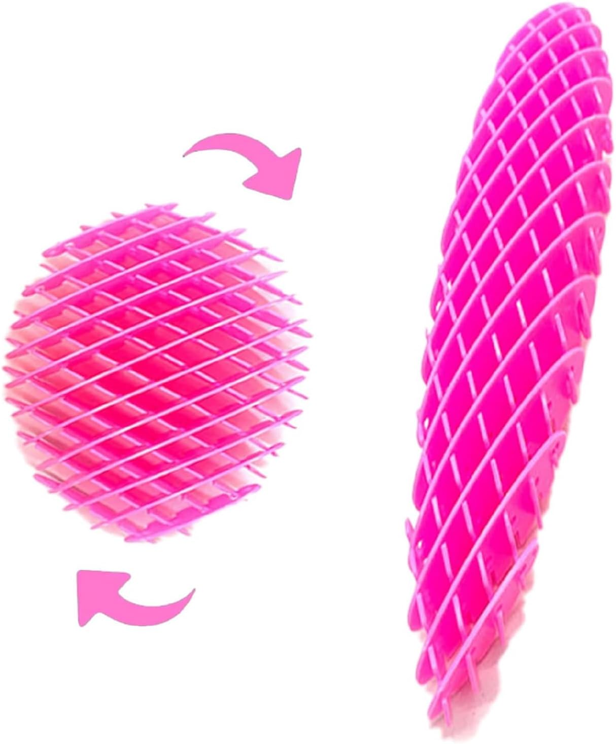Fidget Toys ， Fidget Worm Toy,Stress Relief Fidget Toys for Kids&Adults,Elastic Mesh Toys,Sensory Slug Fidget Toy,Resistance Fidget Toys,Anxiety Relief Toys (Pink+Yellow)