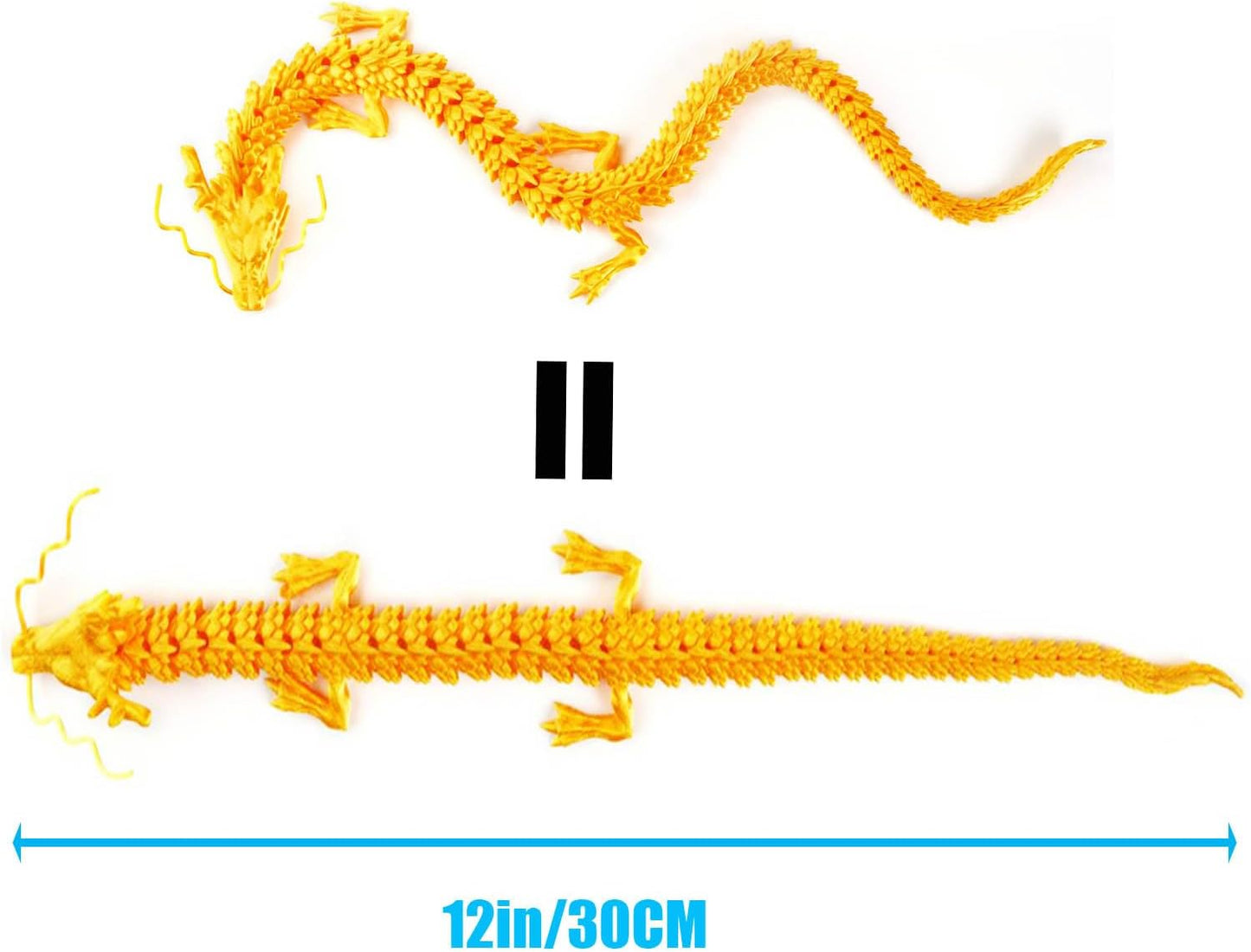 3D Printed Dragon - Articulated and Posable Toy for Car Decoration - Strikingly Realistic Dragon crystal Figure gifts (Black)