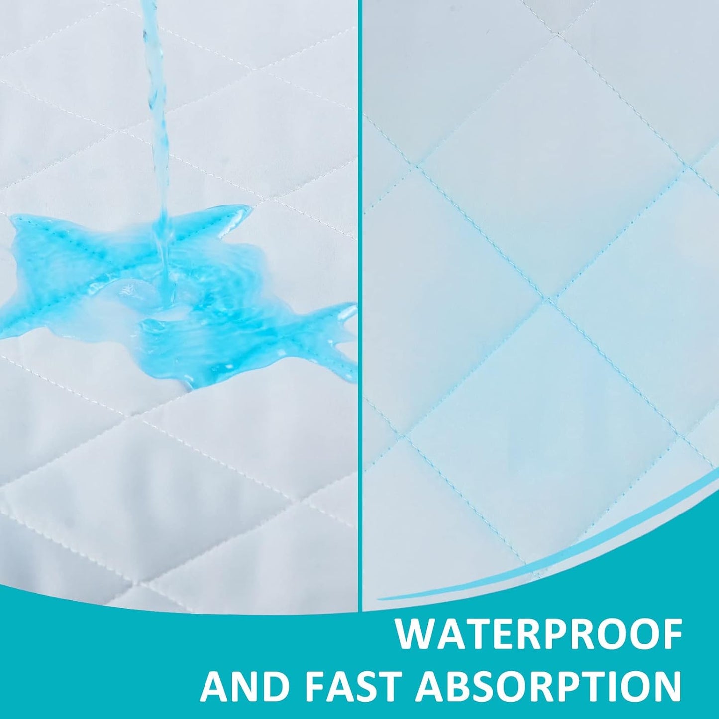 KANECH Washable Waterproof Incontinence Bed Pads - 24"x36"(4Pack) - Heavy Absorbency Reusable Underpads for Adults, Elderly and Kids - Slip Resistant Mattress Protector
