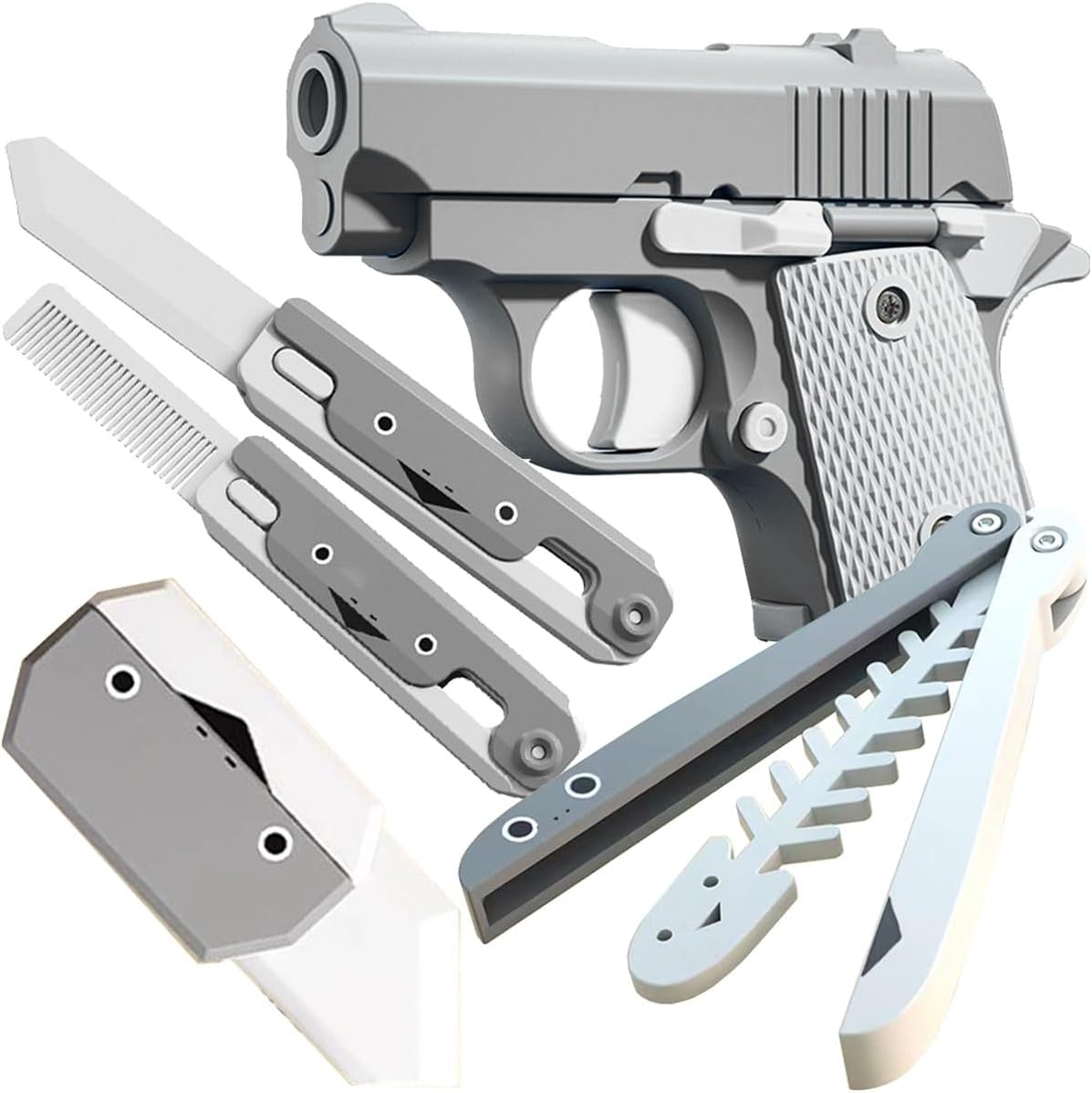 Fidget Gun Toy, Fidget Blaster Gun 1911 Titan Stress Shot ADHD Gun, 3D Printed Stress Anxiety Relief Pistol Toys