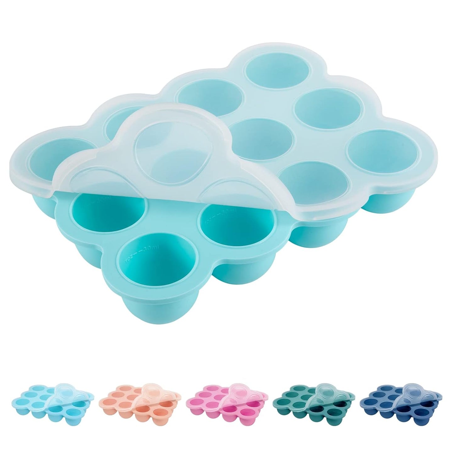 Baby Food Storage Container - 12 x 1.5OZ Freezer Tray With Cover, Food Grade Silicone Container for Homemade Baby Food, Vegetables