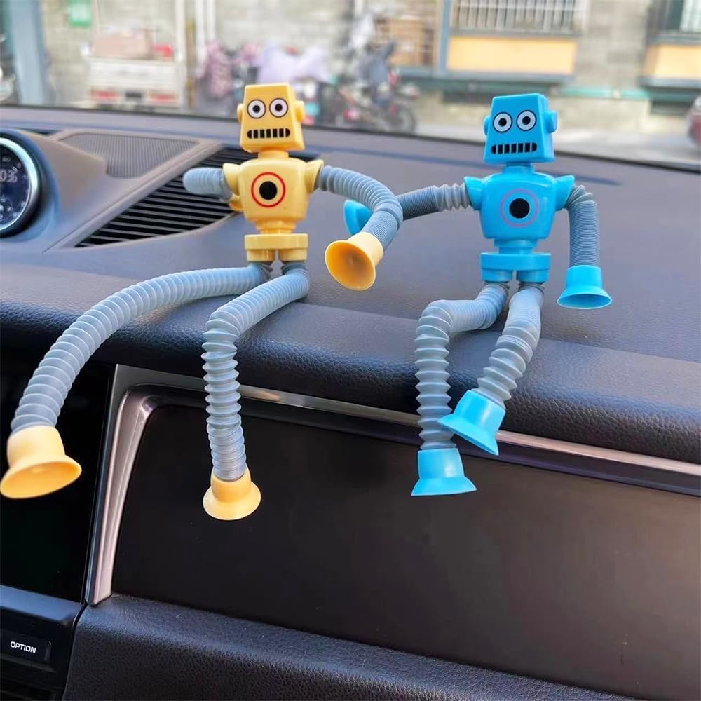4 Pieces Telescopic Suction Cup Robot Toy, Pop Tubes Fidget Toys, Party Favors Fidget Tubes Sensory Toys Funny Gift for Girls Boys