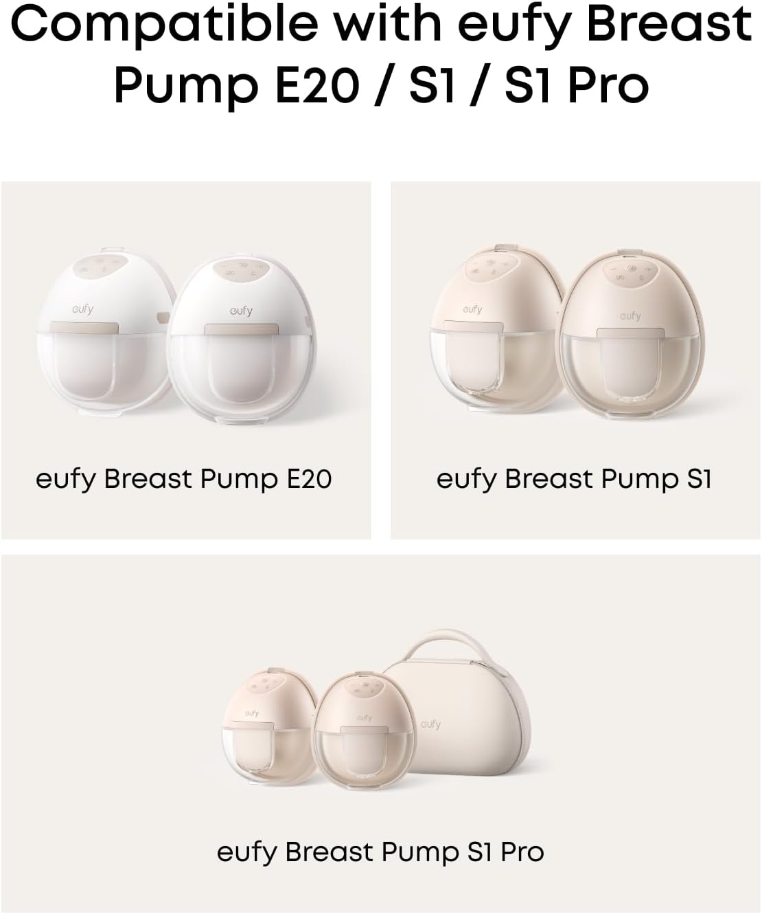 eufy Original 27mm Flange (2-Pack), Replacement Accessories for Wearable Breast Pump E20/S1/S1 Pro, HeatFlow™ Technology, Food-Grade Silicone, Durable, Comfortable, Ergonomic Fit