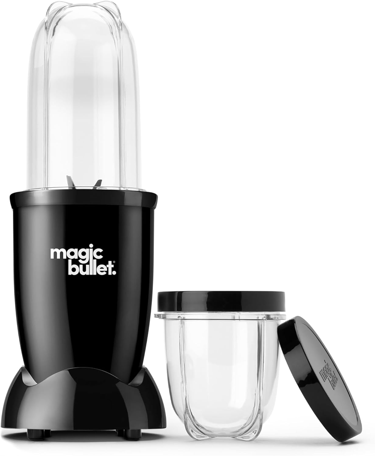 Magic Bullet® Blender Set, 7-Piece Set, 250W Blender and Food Processor, 2 Blending Cups, Cross Blade, Compact Design, Smoothies, Sauces, Silver, MBR-0701AK