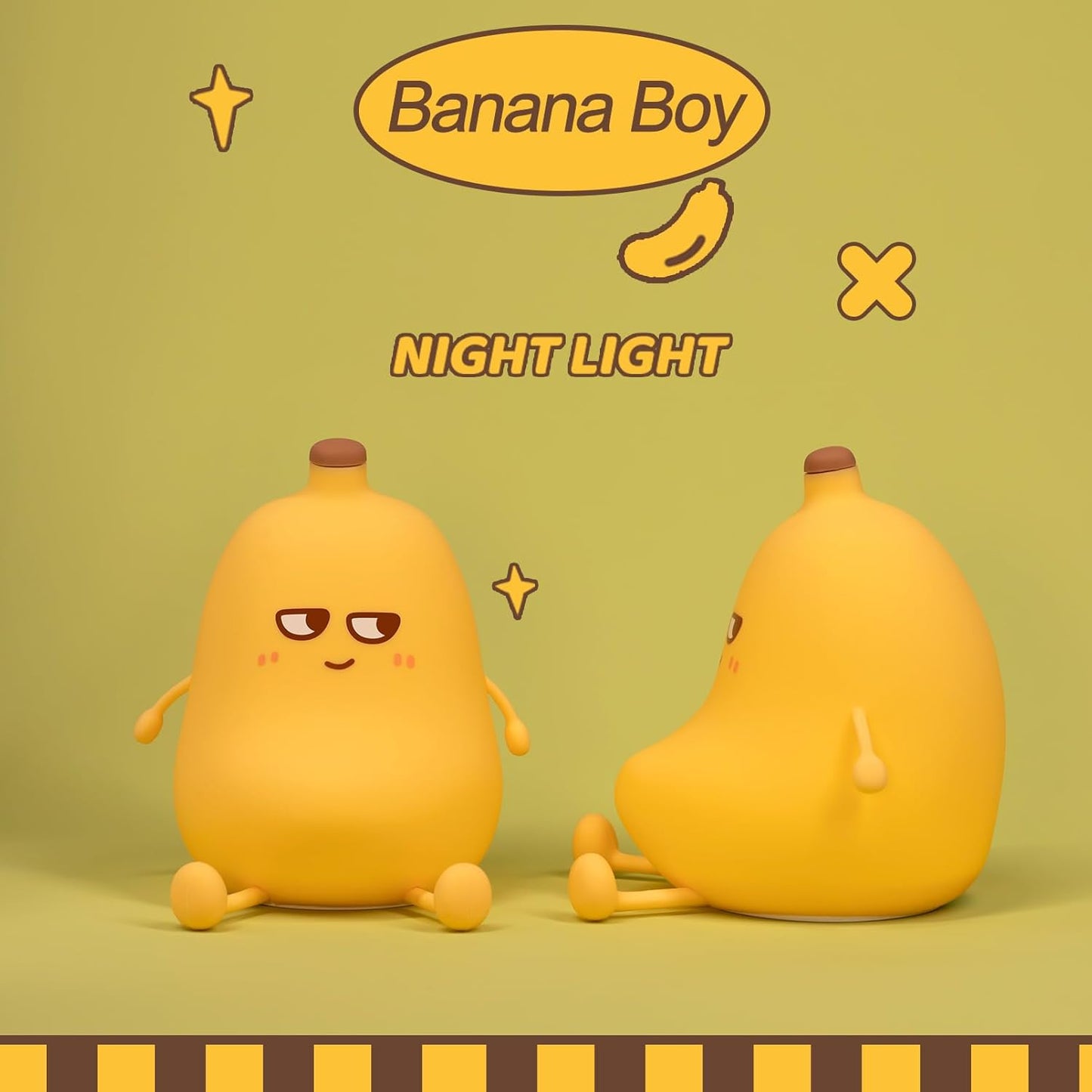 Banana Night Light for Kids, Cute Night Lamp for Room Decor, Portable Silicone Kids Lamp USB Rechargeable Nightlight, Birthday Christmas Gifts for Baby Toddlers Boys Girls