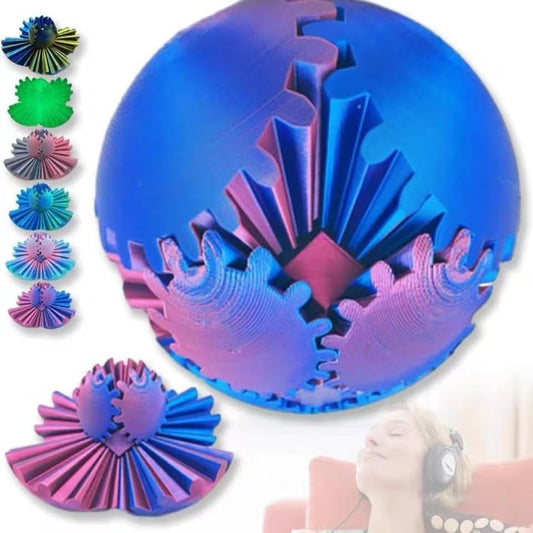 Gear Ball Fidget Toy, Gear Sphere Puzzle, 3D Printed Gear Ball Fidget, Gear Sphere Cube for Stress and Anxiety Relaxing