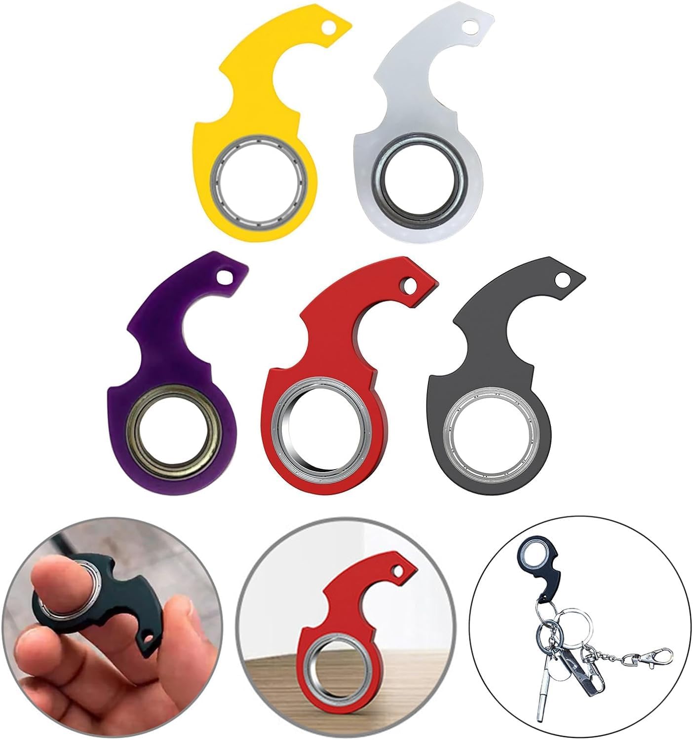 Key Flipping Keychain Spinner Spinning Key Ring Spinner for Car Key Pocket Spinning Stress Reliever Tool Fidget Spinners for Teen Man Women (Purple)