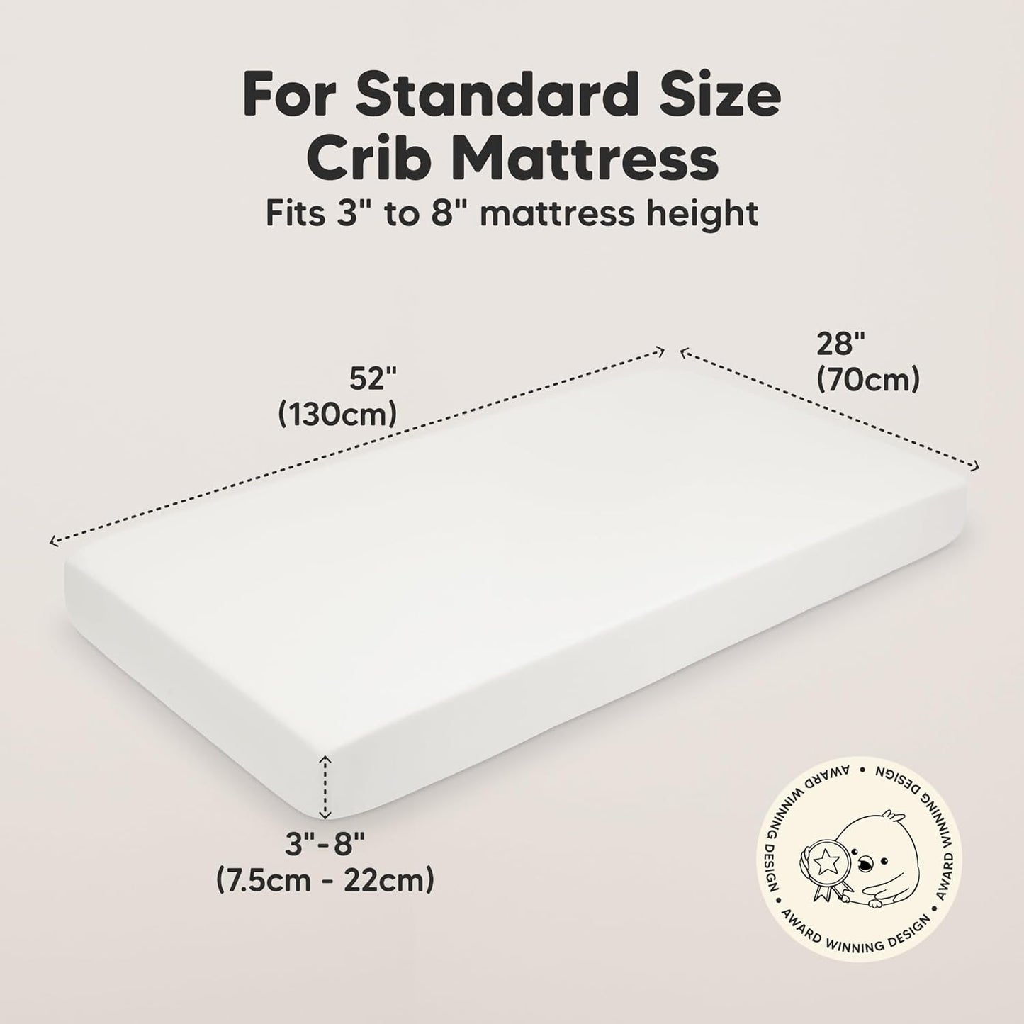 KeaBabies 2-Pack Organic Crib Sheets for Boys, Girls - 52x28 Fitted Crib Mattress Sheet Neutral, Breathable Jersey Cotton Cover for Baby Bed, Toddler Mattress, Soft & Cute Prints (Soft White)