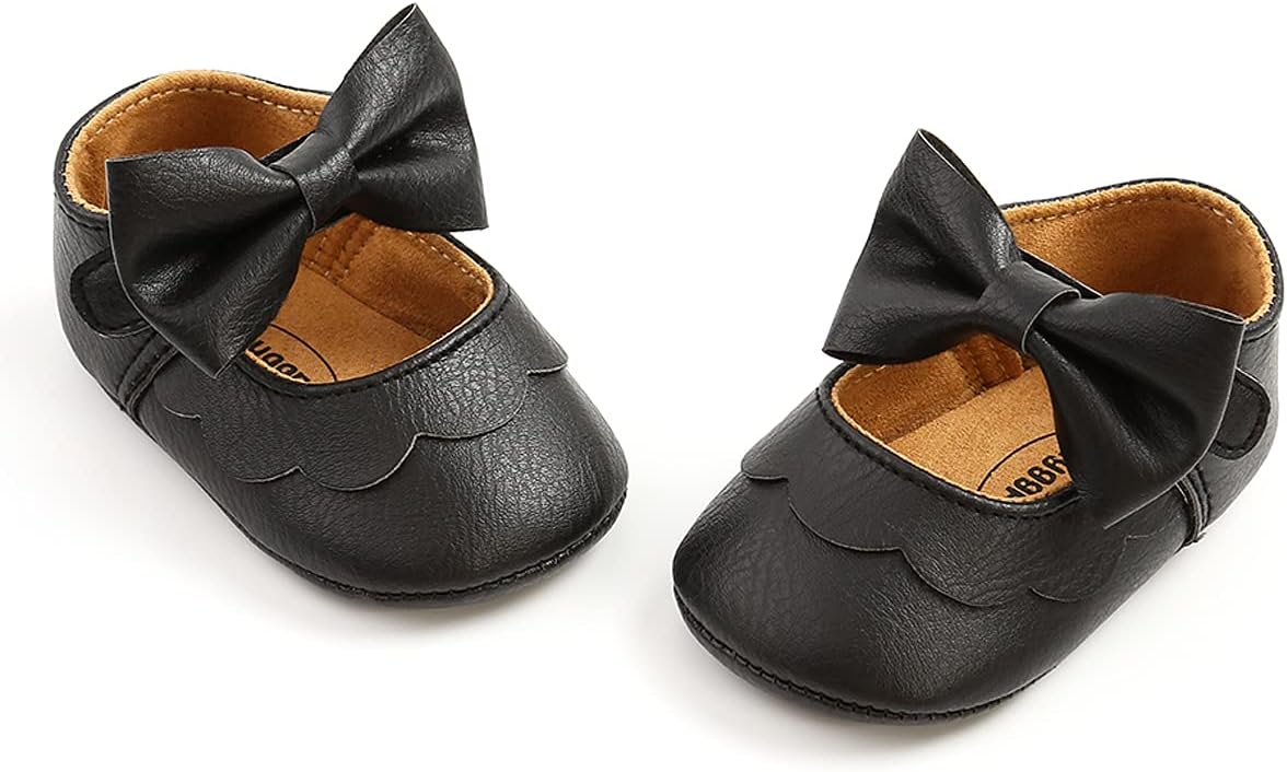 Baby Shoes Mary Jane Flats Non Slip Soft Sole Infant Toddler Sneakers First Walkers Party Christmas Dress Shoes
