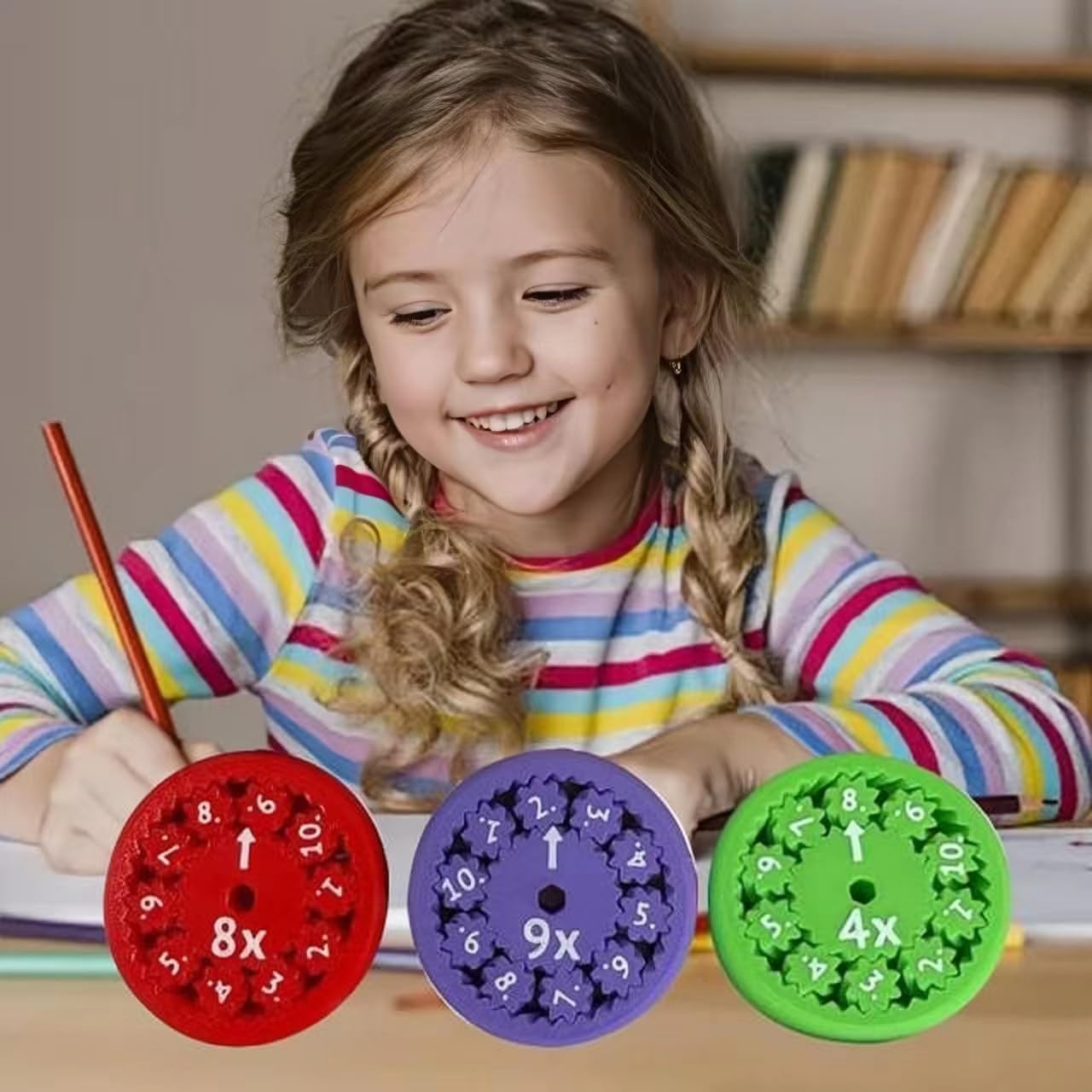 Math Fidget Spinners,Educational Math Fact Fidget Spinners, Math Fidget Toy Multiplication, Math Learning & Education Toys Game(9pcs1)