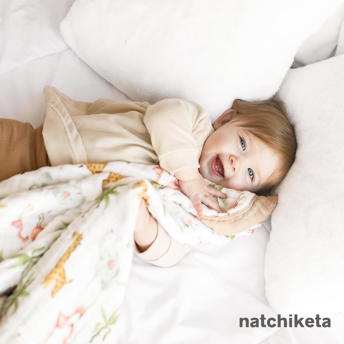 Organic Cotton Muslin Baby Blanket for Boys and Girls - Luxurious Soft Toddler Quilt for Swaddling - Gender Neutral Blankets Makes a Great Farm