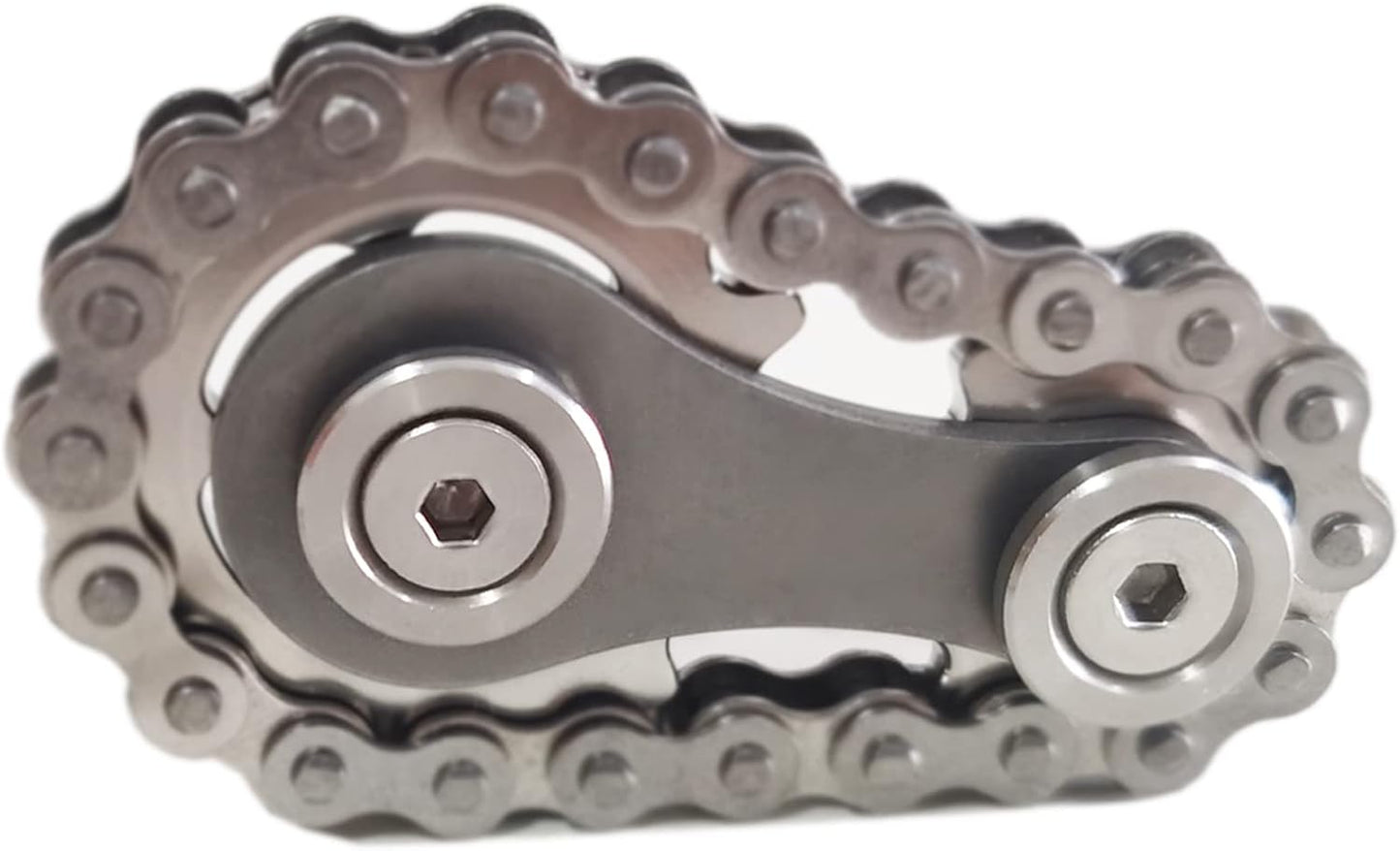 Sprocket Fidgets Chain Stainless Steel Fidget Cube Gears Linkage Bike Chain Novelty Fidget Block Kinetic Desk Toy Metal EDC Focus Meditation Break Bad Habits ADHD (Silver)