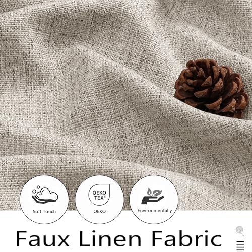 Linen Valances for Windows, Light Filtering Faux Linen Textured Small Short - Image 2