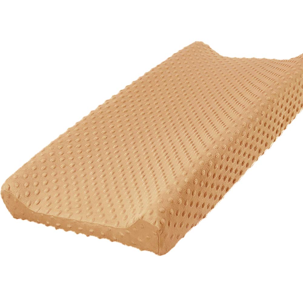 Owlowla Changing Pad Cover, Soft Minky Dots Changing Table Sheets for Baby Boy and Girl(Caramel)