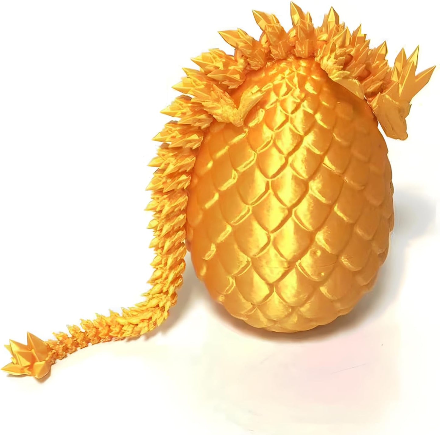 3D Printed Dragon Egg Crystal Dragon Fidget Toy Full Articulated Dragon Mystery Dragon Eggs with Dragon Inside Home Office Desk Decor Gifts Toys (Gold)