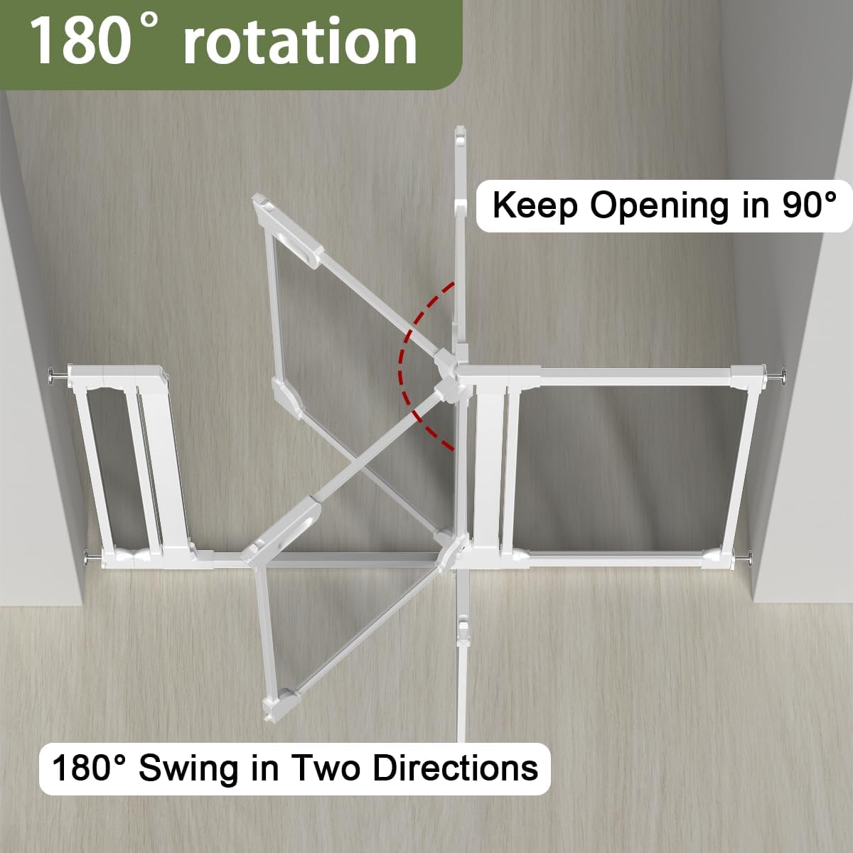 Clear Baby Safety Gate for Stairs,29"-48" Wide, 30" Tall Pressure Mounted Acrylic Pet Gate, Easy Walk Through Auto Close Child Gate for Doorways and House,29.52-37.79"