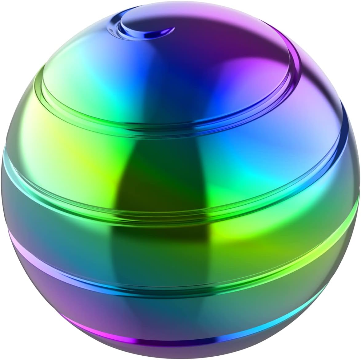 Kinetic Spinning Desk Toy Ball, 1.54'' Fidget Toys Ball for Adults Anxiety ADHD, Optical Illusion Toys for Christmas Birthday (39MM, Rainbow)