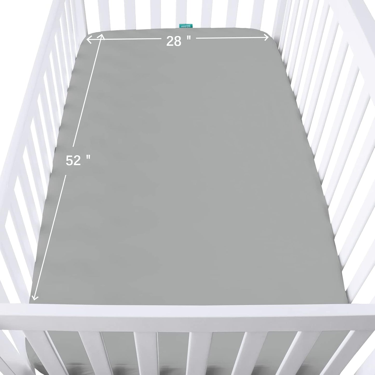 Crib Sheets Waterproof 2 Pack, Crib Mattress Protector, Toddler Fitted Crib Sheet Neutral, Ultra Soft & Breathable Toddler Bed Sheets for Boys and Girls, Grey