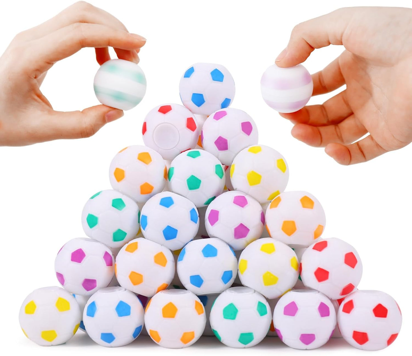 SCIONE 48 Pack Soccer Ball Fidget Spinner Soccer Party Favors for Kids 4-8 8-12 Goodie Bag Pinata Stuffers Classroom Prizes Kids Return Gifts for Birthday Halloween Party Sports Themed Party Favors