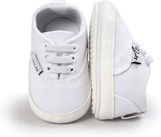 Morbido Infant Baby Boys Girls Canvas Sneaker Toddler Slip On Anti Skid Newborn First Walkers Candy Shoes for 0-18 Months