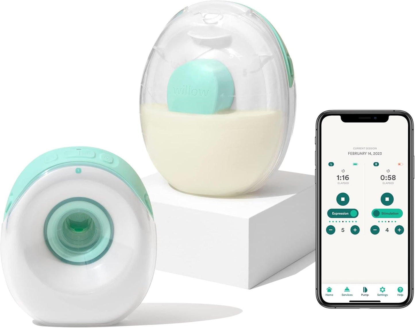Willow Go - Hands Free Breast Pump - Wearable Breastfeeding Pump - Portable, Electric, Cordless, & 9 Levels of Hospital Grade Suction Strength - Postpartum Essentials - Double Breast Pump