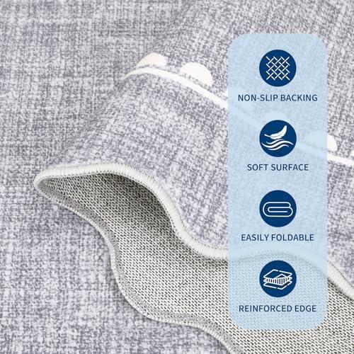 GarveeHome 4ft Round Rugs Washable Scalloped Bow Rug - Image 6