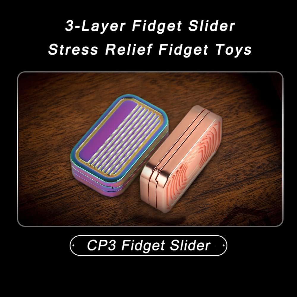 STONESTAR CP3 Fidget Slider - Magnetic Metal Fidget Toys Stress Relief Toy, Men’s EDC Fidget Toy Haptic Coin Office Desk Toys Gifts for Adults (Rose Gold)